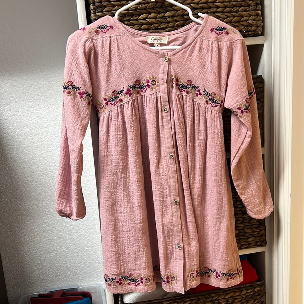 Girls Embroidered Jessica Simpson Dress